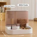 Alimentador y bebedero automático para mascotas, 2800ml de comida y 1000ml agua - Visible 2 en 1 / Rosa Transparente
