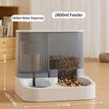 Dispensador automático 2 en 1 gris y blanco de comida y agua para mascotas de casa - Visible 2 en 1 / Azul transparente