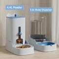 Hellblaues 4,4L Futterautomat und 3,2L Wasserspender Set für Haustiere - Set / 7.6L Kapazität (4.4L Futter + 3.2L Wasser) / Blau