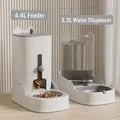 Set distributore automatico cibo 4,4L e acqua 3,2L bianco per gatti e cani domestici - Set / Capacità 7.6L (4.4L Cibo + 3.2L Acqua) / Grigio