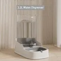 Distributore automatico d'acqua da 3,2 litri per animali con serbatoio trasparente - Abbeveratoio / Capacità 3.2L / Grigio