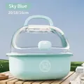 Portable transparent sky blue hamster travel carrier cage with accessory water bottle - Portable Handle Style (With Water Bottle) / Sky Blue