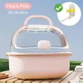 White peach pink transparent hamster travel cage with top handle and water bottle - Portable Handle Style (With Water Bottle) / White Peach Pink