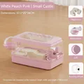 White peach pink transparent hamster cage with wheel and bathroom, 57.5x25x26cm - Single Layer Peach Pink (Hamster Cage)