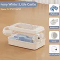 Ivory white transparent hamster cage villa with wheel and bathroom, 57.5cm size - Single Layer Ivory White (Hamster Cage)