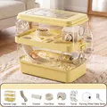 Spacious double-layer transparent hamster cage villa including wheel, bottle and hideout - Double Layer Luxury Paradise Set / 55*39*26 / Lemon Yellow