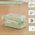 Extra large mint green transparent hamster cage with wheel and accessories set - Single Layer Mint Green (Hamster Cage)