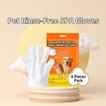 Lot de 6 gants de nettoyage SPA jetables sans rinçage pour chiens et chats, vue produit. - Gants de Nettoyage pour Animaux Sans Rinçage / 6 Pièces