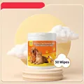 Lot de 50 lingettes jetables pour le nettoyage des oreilles des chiens et chats, sans eau - Lingettes pour Oreilles d'Animaux / 50 Pièces