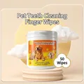 Lot de 50 lingettes dentaires jetables pour le nettoyage des dents des chiens et chats - Lingettes Dentaires pour Animaux / 50 Pièces