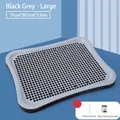 Large black grey dog potty tray with grid design and splash protection, 51x39.5x3.5cm - Plain Style / Large (51*39*3.5CM) / Black and Gray