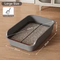 Large grey dog toilet with high fence, metal grid and matching scoop, 60cm size - Basic Set (Metal Grid + Scoop) / 49CM Simple Grey