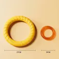 Duurzame grote gele fitnessring 27cm en oranje kauwspeeltje 10cm voor honden set - Trekring en Doornring Set / Groot (27CM Trekring + 10CM Doornring)