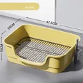 Mango yellow dog litter box with stainless steel grate and scoop, 47.5cm length. - 47.5cm Large Size (Includes Shovel) / Mango Yellow
