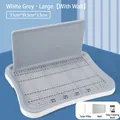 Large white-grey indoor dog potty tray with mesh grate and removable splash guard wall - Splash-proof (With Wall) / 51CM Splash-proof Style / Grayish White