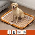 Large orange indoor dog potty tray with training pillar and 65x50cm dimensions - 65*50*6.5cm / Basic Set + Pillar / Orange Red
