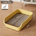 Large yellow pet toilet with metal grate and 60cm size markings - 49cm / Basic Set (Metal Grid + Scoop) / Lemon Yellow