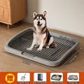 Grey indoor dog potty tray for medium and small dogs with dimension 44cm by 33cm - Large Flat / Basic Set / Gray