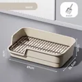 Large splash-proof cream white dog litter box with high fence and clear dimensions shown - 49cm (Including Scoop) / Milk Cream White