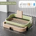 Extra large green and beige dog litter tray with iron grid and high splash guard - Extra Large With Shovel And 10 Pieces/Pack Pads / Green And Nude Color Block