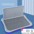 Large dog indoor potty tray with wall, pillar and training guide, blue and grey color - Splash-proof (With Wall) / 51CM Splash-proof Style / Blue Gray