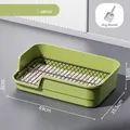 Extra large mint green splash-proof dog toilet with high fence and metal mesh tray - 49cm (Including Scoop) / Mint Green