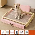 Large pink dog potty tray with stainless steel grid and splash guard - Basic Set / Peach Pink