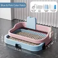 Large pink and blue dog toilet with iron mesh and removable splash guard 51x37cm - Extra Large With Shovel And 10 Pieces/Pack Pads / Blue And Pink Color Block