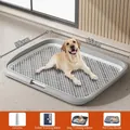 Extra large gray and white flat dog potty training tray measuring 65cm by 50cm for large dogs - Flat Extra Large (Modern Gray) / 65*50*6.5cm With Pillar