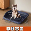 Blue indoor dog training toilet tray featuring a 1.5cm mesh gap and specific dimensions - High Rim Anti-Splash / Basic Set / Navy Blue