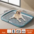 Large blue and white dog potty tray 65x50cm splash-proof pet toilet variant for indoors - Flat Extra Large (Sky Blue) / 65*50*6.5cm With Pillar