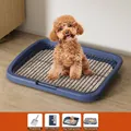 Lettiera blu per cani con griglia in acciaio inox, 44x33,5 cm, per addestramento - Stile Griglia in Ferro Piatta / 44x33.5cm / Blu navy