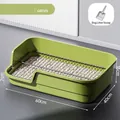 Extra large mint green dog litter box with splash-proof high walls and metal grate - 60cm (Including Scoop) / Mint Green