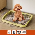 Lettiera resistente per cani giallo limone con griglia in acciaio inox, 44x33,5 cm circa - Stile Griglia in Ferro Piatta / 44x33.5cm / Giallo