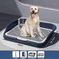 Grand bac à litière pour chien bleu marine avec clôture haute pour l'entraînement intérieur - Clôture Haute Large (Bleu Marine)