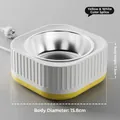 Constant temperature pet water heater bowl in yellow and white color block - Constant Temperature Heating / Stainless Steel Bowl (35°C Constant) / Yellow and White