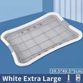 Extra large white and grey dog potty tray with removable grid, size 59.5x49.5x5cm - Plain Style / Extra Large (59*49*5CM) + Basic Set (With Column) / Grayish White