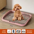 Toilette rosa per cani con griglia in acciaio inox, 44x33,5 cm, vassoio per animali - Stile Griglia in Ferro Piatta / 44x33.5cm / Rosa