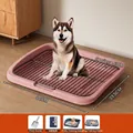 Rosa Hundetoilette Trainingstablett mit Metallgitter, Größe 44x33.5cm. - Groß Flach / Basis Set / Rosa