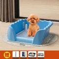 Toilettes bleues pour chiens avec clôture haute, 37x35 cm, accessoires inclus. - Moyen (Bleu Ciel)