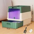 Maison de toilette tiroir pour chat vert menthe avec lampe UV 48x35x35cm XL - Style de Stérilisation / Stérilisation-Blanc & Vert
