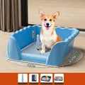 Toilettes pour chiens bleues avec clôture de 15 cm, anti-éclaboussures, 42x42cm - Large (Bleu Ciel)