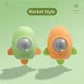 Lot de deux jouets en forme de fusée avec boules d'herbe à chat, couleurs vert et orange. - Fusée / Couleur Aléatoire
