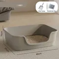 Minimalist grey open cat litter box with matching scoop and deodorant, 48x35x15cm - 48cm / Minimalist Grey