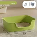 Large mint green open-top cat litter box set with scoop and deodorizing packet - 48cm / Mint Green