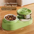 Automatischer 2-in-1 Haustier-Wasserspender und Futternapf in Matcha-Grün Set - Grün