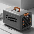 Hochwertige Transportbox für Haustiere in Grau und Orange, Größe 50x32x31,5 cm. - 50*32*31.5cm (Faltbar/Napf und Trennwand Inklusive) / Einfaches Grau