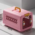 Hochwertige rosa Haustier-Transportbox für Katzen und Hunde, Größe 50x32x31,5 cm - 50*32*31.5cm (Faltbar/Napf und Trennwand Inklusive) / Pfirsichrosa