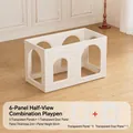 White indoor 6-panel pet fence with transparent windows, 60cm high - 6pcs / Pearl White
