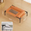 Elevated orange faux-leather pet cot with breathable mesh center for small and medium dogs - 66cm (Extra Large) / Orange Yellow